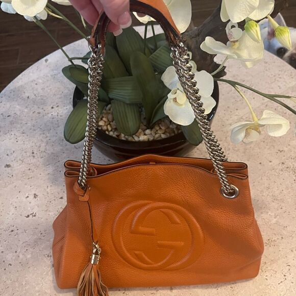 Authentic Pumpkin orange Gucci soho purse - Picture 1 of 15